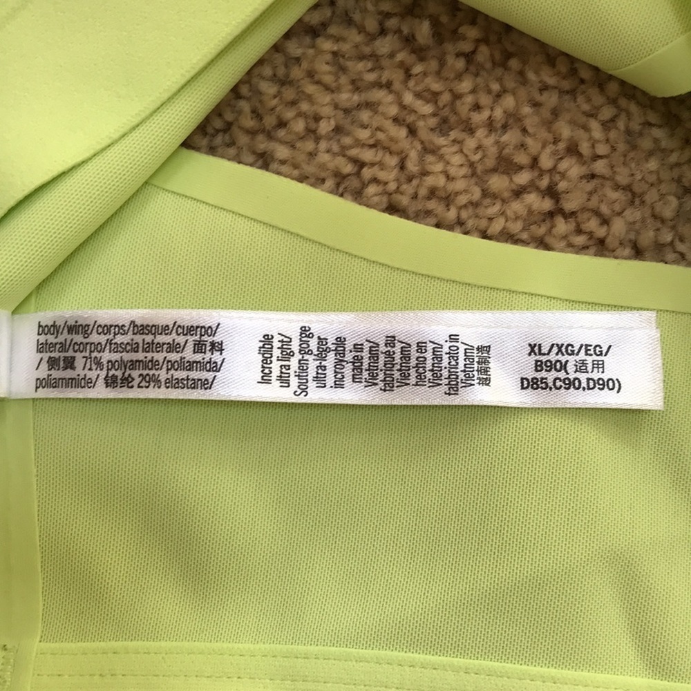 VICTORIA sport size XL chartreuse yellow sports bra - Picture 5 of 5